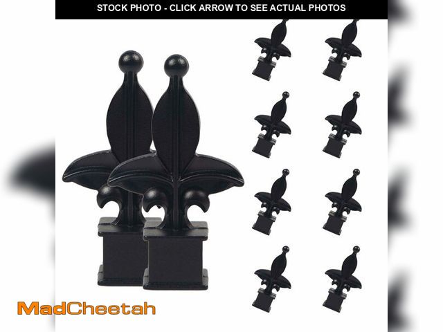 Lot 74-12697017 - 10Pcs Metal Fence Finials Fits 3/4" Square Post Aluminium Alloy Black Finial Topper Fence Caps for G...
