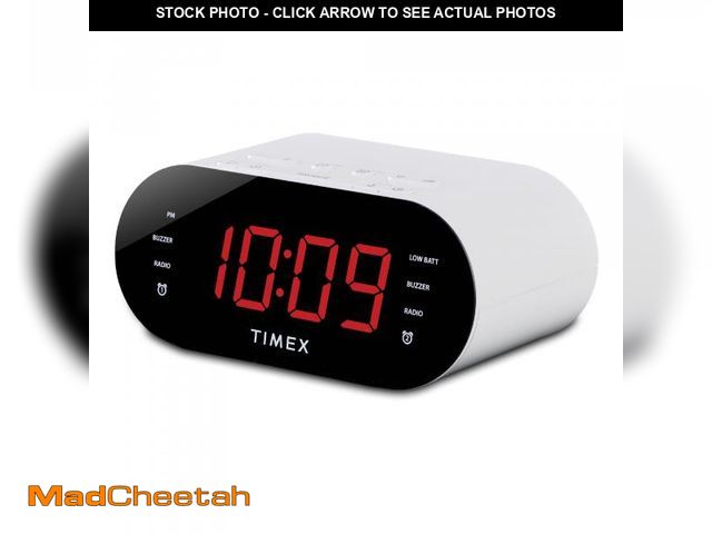 Lot 74-11557694 - Timex Alarm Clock with AM/FM Radio and 20 Station Presets, Digital Clock Radio with Dual Alarms, Pro...