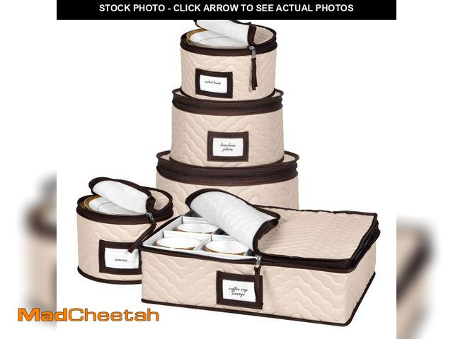 Lot 74-11548072 - China Storage Containers 5-Piece Set Moving Boxes for Dinnerware, Glasses, Plates, Mugs and Saucers ...