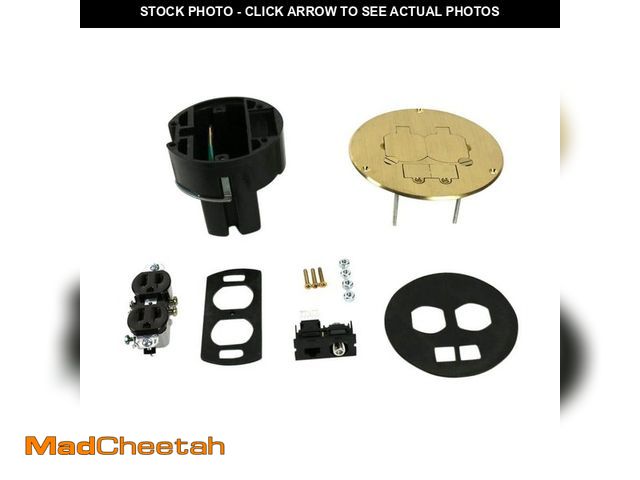 Lot 74-13512524 - Legrand Wiremold Dual Service Floor Box Kit with Duplex Receptacle and RJ45 Cat 5e Jack, Coax F Conn...