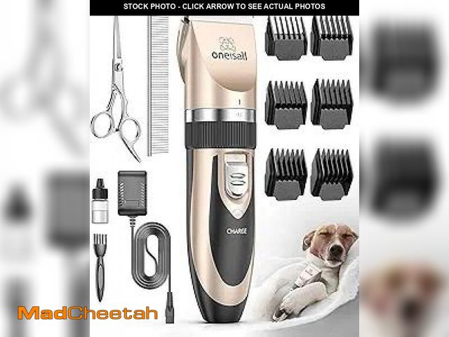 Lot 74-12124795 - oneisall Dog Clipper Low Noise, Dog Grooming Kit with Rechargeable, Dog Shaver Cordless Electric Qui...