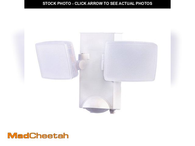 Lot 74-12745609 - Defiant 270ÃâÃÂ° White Motion Sensor Battery Powered Outdoor 2-Head Dusk to Dawn LED Security Fl...