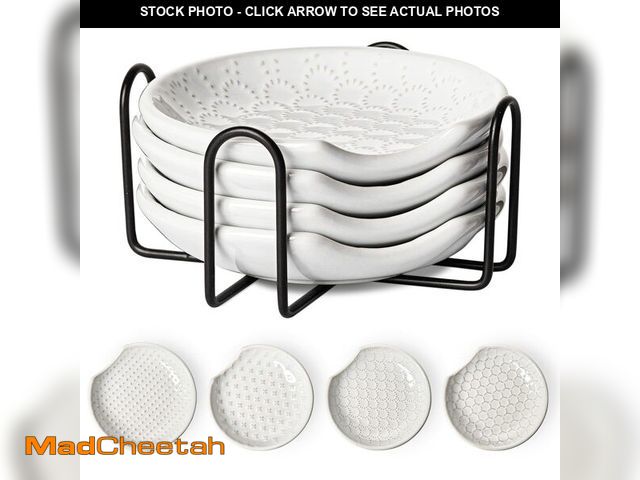 Lot 74-12604690 - LE TAUCI Spoon Rest for Stove Top, Spoon Holder for Kitchen Counter, Embossment Housewarming Present...