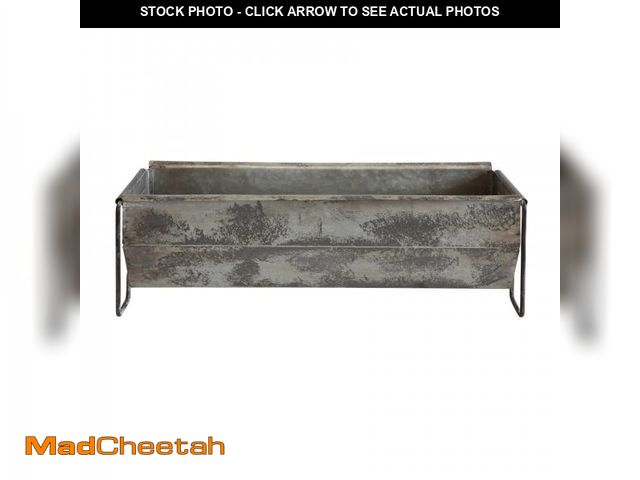 Lot 74-12537651 - Woven Paths Metal Trough Container with Distressed Zinc Finish - UNUSED