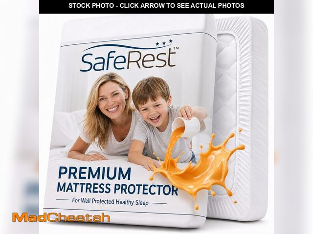 Lot 74-14301832 - SafeRest Waterproof King Size Mattress Protector - Fitted with Stretchable Pockets - Machine Washabl...