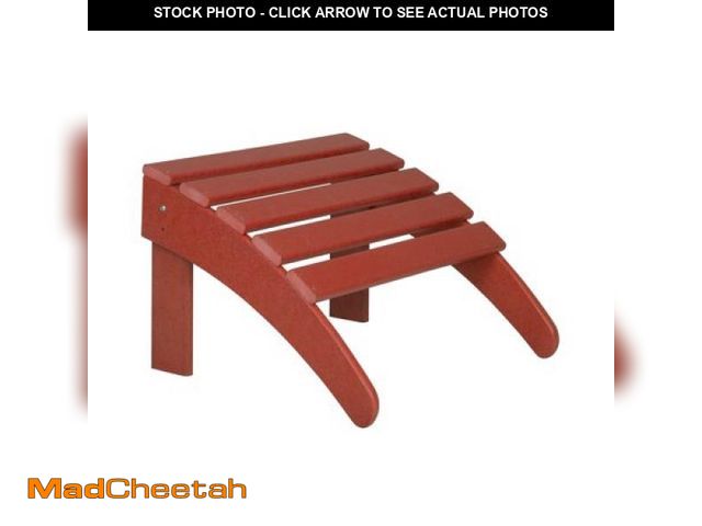 Lot 74-12144384 - All-Weather Outdoor Patio Poly Adirondack Ottoman Footrest - Red - UNUSED
