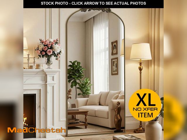 Lot 74-13780753 - Cuteday 76"x34" Arched Full Length Mirror Metal Vintage Mirror Baroque Style,Bronze - UNUSED