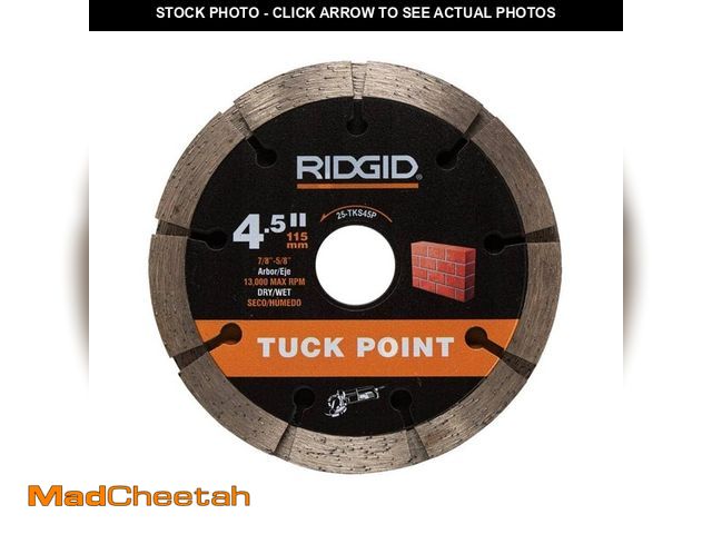 Lot 74-14584761 - RIDGID 4-1/2 Mortar Removal Sandwich Tuckpoint Diamond Blade 25-TKS45P - UNUSED