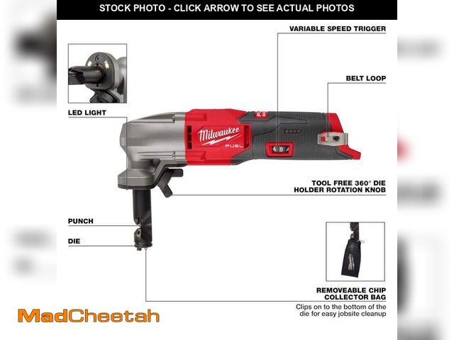 Lot 74-13740673 - Milwaukee M12 FUEL 12-Volt Lithium-Ion Brushless Cordless 16-Gauge Variable Speed Nibbler (Tool-Only...