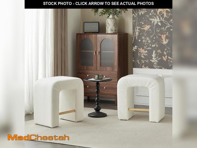 Lot 74-12367366 - Christopher Knight Home 24" Boucle Counter Height Bar Stools Set of 2, Upholstered Armless Chairs, B...