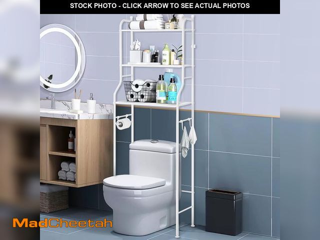 Lot 74-12487605 - HONEIER Over The Toilet Storage, 3-Tier Bathroom Storage Organizer, Bathroom Space Saver, Freestandi...