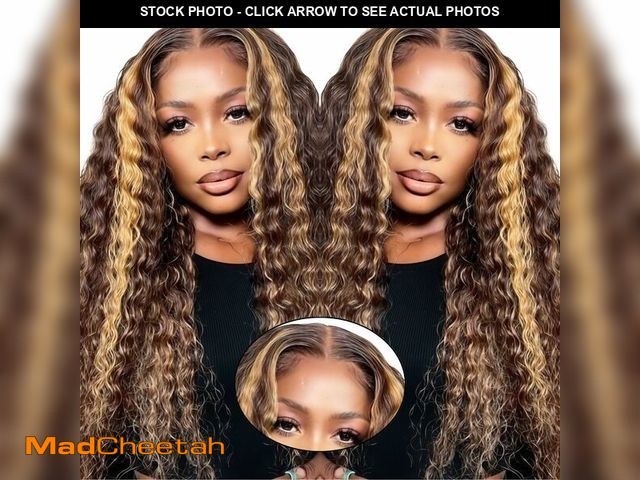 Lot 74-12458173 - PYY Deep Wave Lace Front Wigs Human Hair 200 Density Deep Wave Wig 13x4 HD Lace Frontal Wigs for Wom...