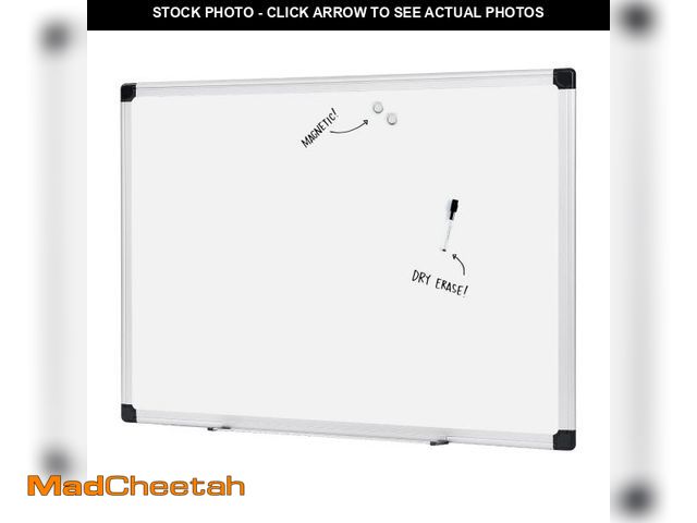 Lot 74-12488944 - Basics Magnetic Whiteboard/Dry Erase Board, 36 x 48-inch, Aluminum Frame, Silver/White - UNUSED