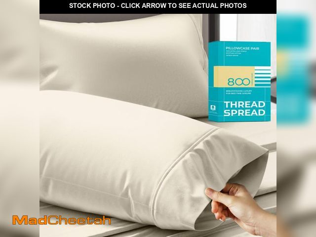 Lot 74-11557644 - THREAD SPREAD 100% Egyptian Cotton Pillow Cases - 800 Thread Count Pillow Cases Queen/Standard Size ...