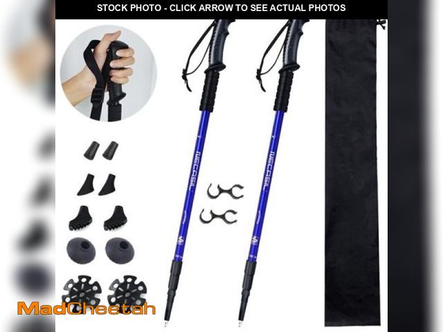 Lot 74-12403312 - Aluminum Adustable Trekking Hiking Poles  Homeya Walking Sticks  Lightweight  Telescopic  Pair of 2 ...