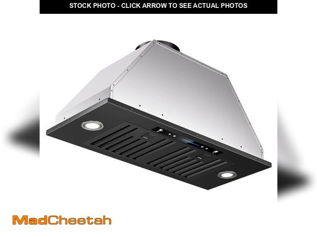 Lot 74-14182665 - Throes 30 in. 900 CFM Convertible Insert Range Hood in Black Stainless Steel with Gesture Control an...