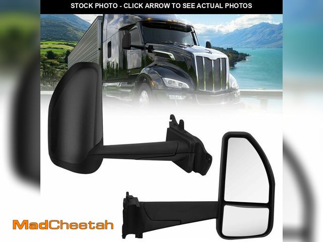 Lot 74-14079132 - Hood Mirror Black Right Passenger Side fit for 2023+ Peterbilt 579 Semi Trucks - UNUSED