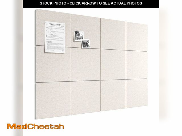 Lot 74-14057679 - Bumusty Large Cork Board 48" x 36" Alternative - 12 Pack Felt Wall Tiles with 70 Safe Removable Adhe...