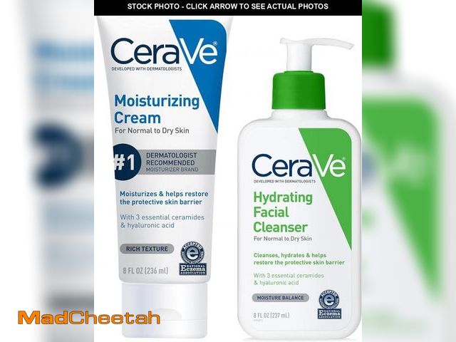 Lot 74-12324756 - CeraVe Hydrating Skin Care Set, 8oz Moisturizing Cream &amp; 8oz Hydrating Facial Cleanser, Ceramide...