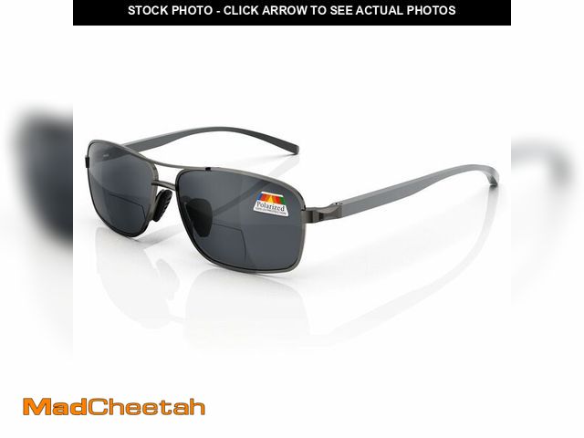 Lot 74-14382467 - LianSan Retro Polarized Bifocal Sunglasses for Men Women,Metal Frame Top Clear Sun Readers with UV P...