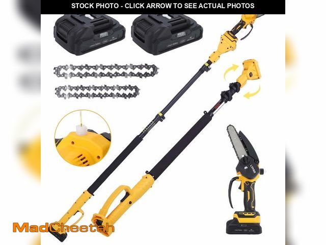 Lot 74-13816471 - 2-in-1 Brushless Cordless Pole Saw,6in + 4in Chainsaw with 2pcs 2.0A Batteries,15.5ft Max Reach Exte...