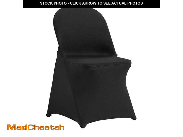 Lot 74-12663964 - SKYSHALO 30 Piece Black Folding Chair Covers Universal Fitted Chair Cover Removable Washable Protect...
