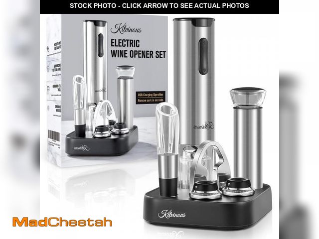 Lot 74-12374954 - KITVINOUS Electric Wine Opener Set with Charging Base, Automatic Wine Bottle Opener with LED Light, ...