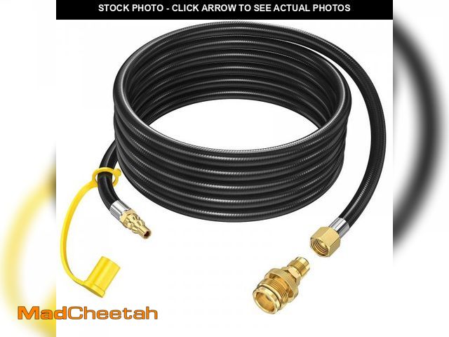 Lot 74-12110041 - 12 FT Propane Quick Connect Hose for RV to Gas Grill, 1/4" Quick to 3/8" Female Nut, with Adapter 1l...