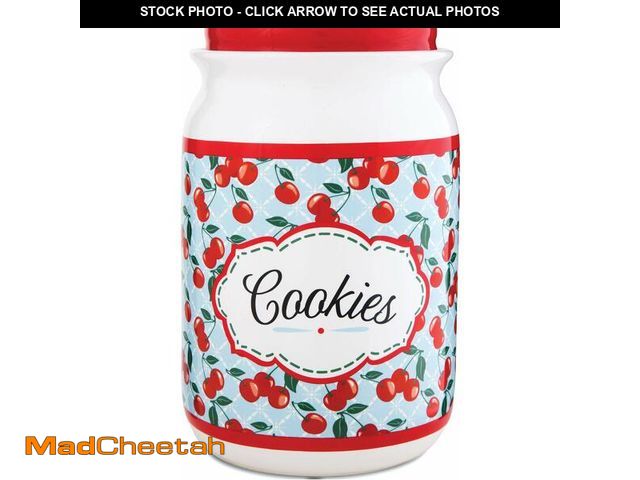 Lot 74-14271078 - Pavilion Gift Company You and Me by Jessie Steele Ceramic Cookie Jar, 9-Inch, Kitchen Cherries - UNU...