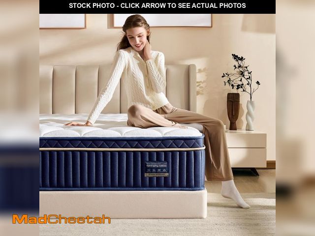 Lot 74-12341007 - King Mattress, 14 Inch King Size Hybrid Mattress in a Box, Medium Firm Memory Foam mattress, with In...