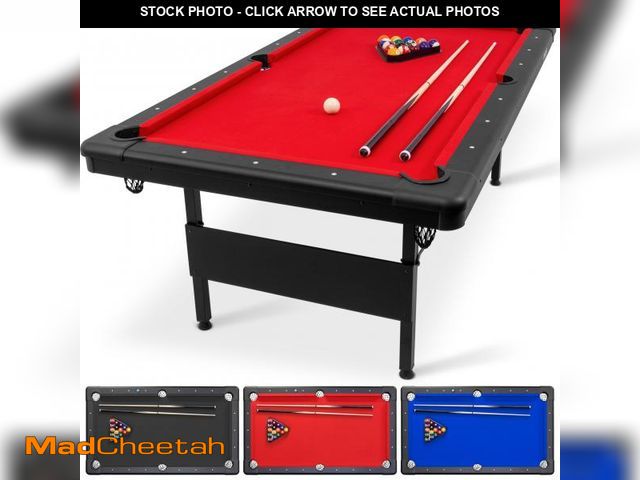 Lot 74-12278551 - GoSports Mid-Size 7 ft x 3.9 ft Billiards Game Table - Foldable Design, Includes Full Set of Pool Ba...