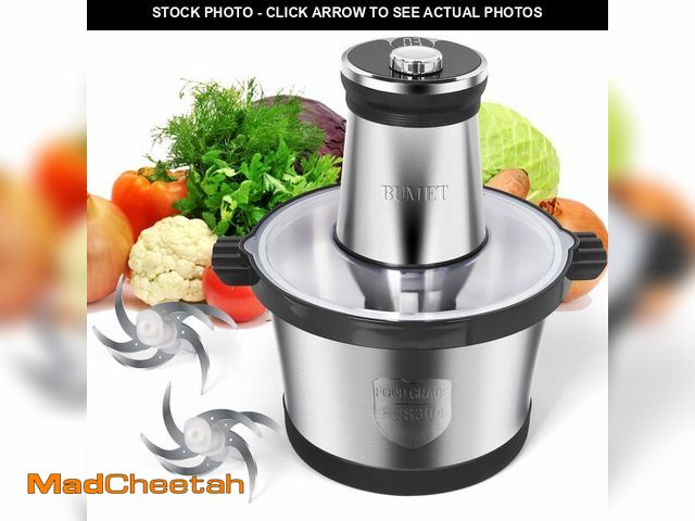 Lot 74-12699119 - BUMET Electric Meat Grinder 850W Food Chopper Food processor with LED timer, with one 16cup stainles...