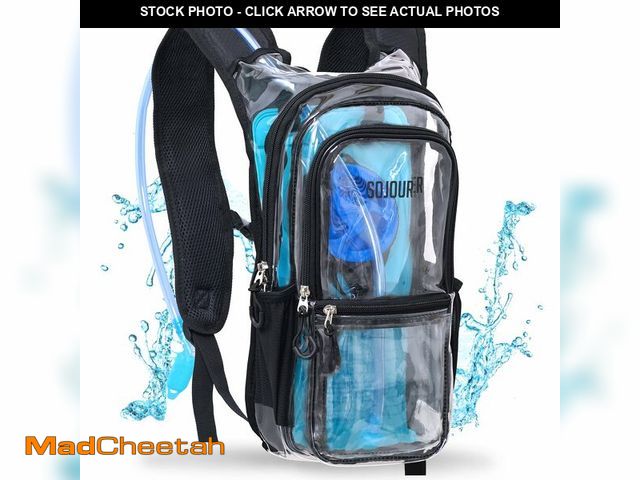 Lot 74-14052978 - Sojourner Transparent Rave Hydration Pack - Hydration Backpack - Hydropack with 2L Bladder - Water B...