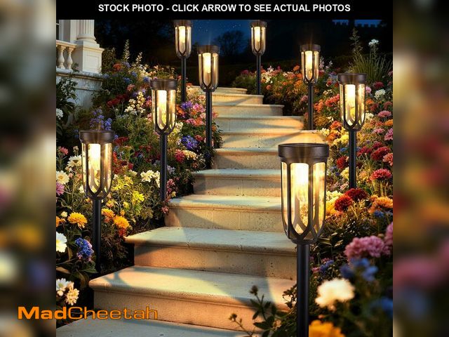 Lot 74-14269595 - Lomotech Solar Pathway Lights - 8 Pack Solar Lights Outdoor Waterproof, Bright LED Solar Garden Ligh...