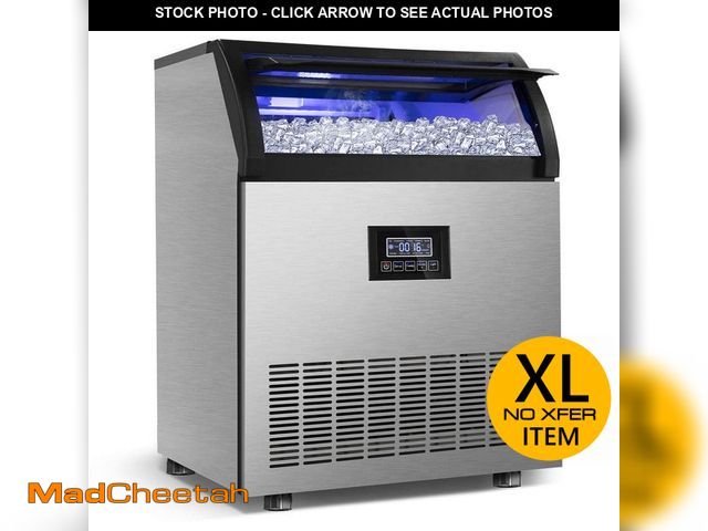 Lot 74-14224083 - Velivi Commercial Ice Maker 360 lb./24 H Freestanding Ice Maker Machine with 77 lb. Storage, Stainle...