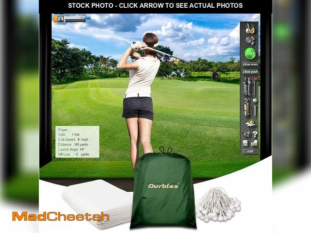 Lot 74-13709504 - Durbles Golf Simulator Impact Screen, Premium Triple Layer Launch Monitor Projector Screen with HD V...