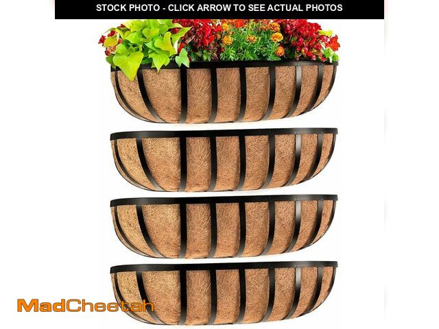Lot 74-14374711 - Sekcen Railing Planter Window Box Deck Balcony Rail Planter 24" 4 Pack - UNUSED