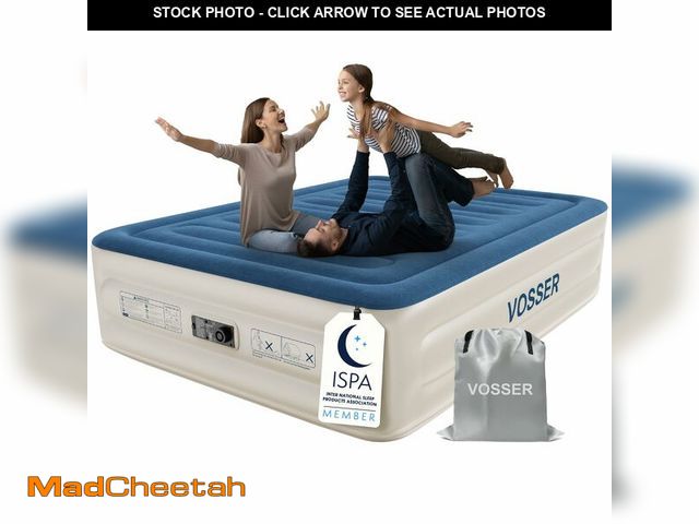 Lot 74-14273932 - VOSSER Queen Air Mattress with Built-in Pump,18'' Raised Blow Up Mattress, Leak-Proof Air Bed with S...