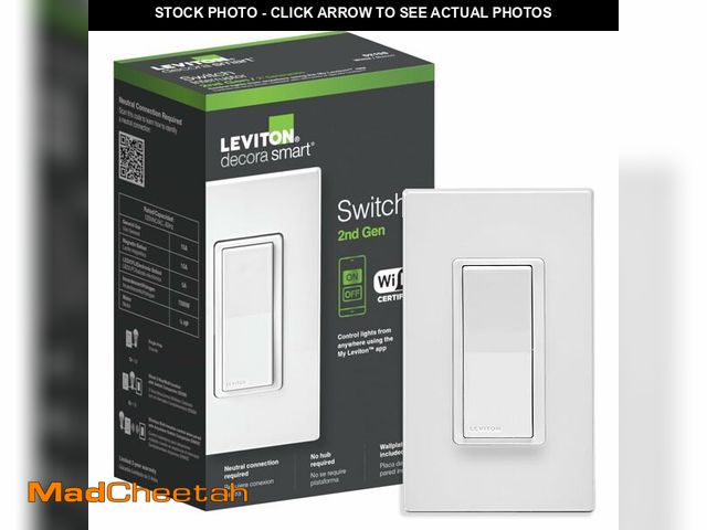 Lot 74-13951774 - Leviton Decora Smart Switch, Wi-Fi 2nd Gen, Neutral Wire Required, Works with Matter, My Leviton, Al...