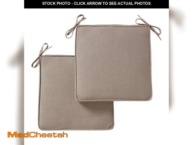 Lot 74-12672602 - Greendale Home Fashions Sunbrella Cast Shale Square Reversible Outdoor Seat Cushion (2-Pack) - UNUSE...