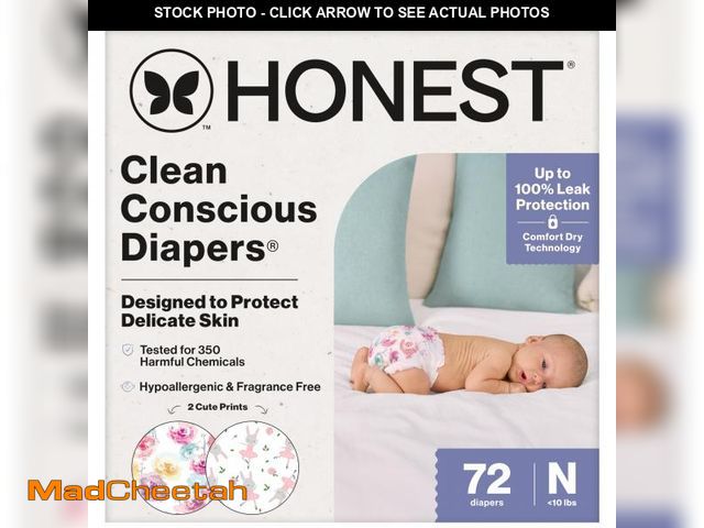 Lot 74-12221368 - The Honest Company Clean Conscious Diapers for Delicate Skin | Up to 100% Leakproof | Hypoallergenic...