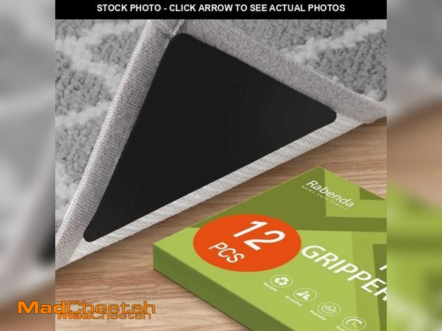 Lot 74-11417917 - Rabenda 12 Pcs Rug Tape, Non Slip Rug Pads Grippers for Hardwood Floors and Tiles, Reusable Carpet T...