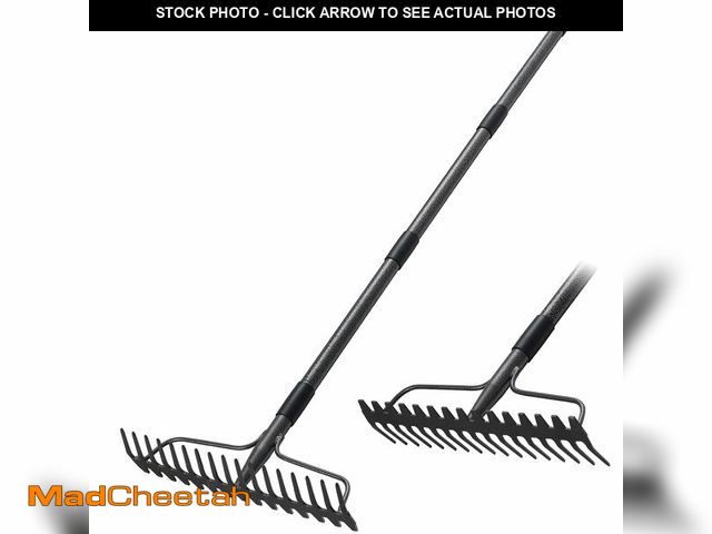 Lot 74-13543317 - Garden Rake, 63 Inch Long Handle with 17 Tongs, Heavy Duty Metal Bow Rake for Loosening Leveling Soi...