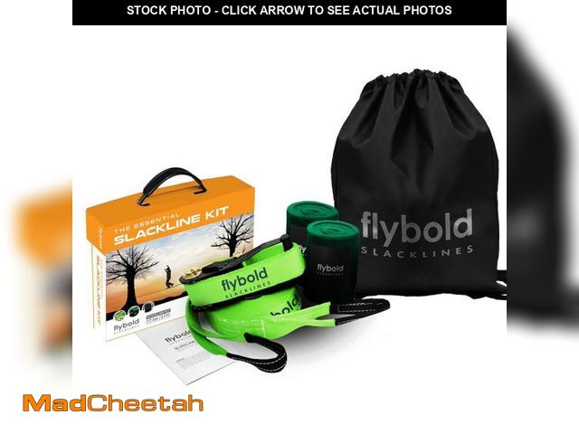 Lot 74-11549946 - Flybold Slackline Kit - 57ft Slackline with Tree Protectors and Carry Bag - Backyard Tightrope and N...