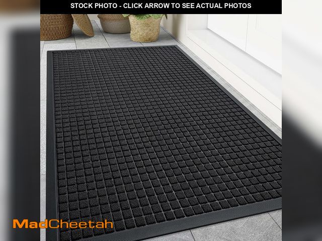 Lot 74-13836301 - Smiry Front Door Mat Outside Entrance, Heavy Duty Natural Rubber Doormat, Non Slip, Trap Dirt and Mo...
