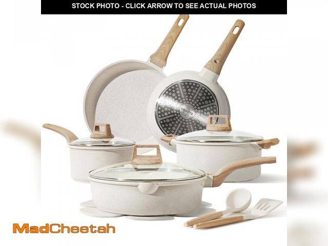 Lot 74-12214215 - CAROTE 14 Pcs Pots and Pans Set Nonstick,Cookware Set Kitchen Cooking Set with Utensil and Pan Prote...