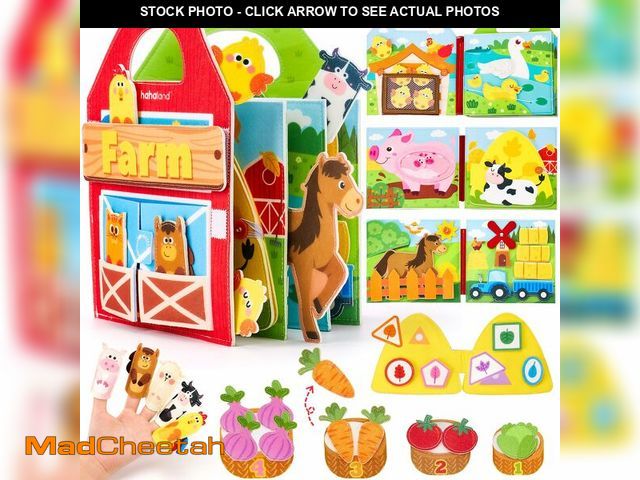 Lot 74-13543691 - hahaland Busy Book for Toddlers 1-3 - Farm Animals Quiet Busy Board for 1 Year Old, Montessori Toys ...