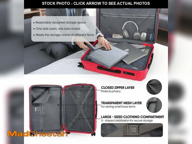 Lot 74-13781024 - 4 Piece Red  Luggage Set - USED