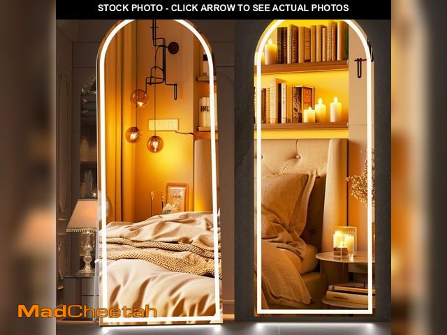 Lot 74-12276342 - Hasipu 81" x 33" Led Mirror Full Length, Full Length Mirror with Lights Arch Design,Tempered Glass,S...