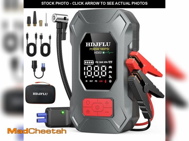 Lot 74-14144074 - 7500A Jump Starter with 180PSI Air Compressor, 24000mAh Car Battery Booster - UNUSED